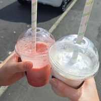 banana milkshake and red berry smoothie at that coffee place in Yatton