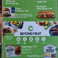 Vegan menu, July 2021 at Nissi Beach Cafe in Kos