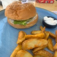 Fishless burger  at Nissi Beach Cafe in Kos