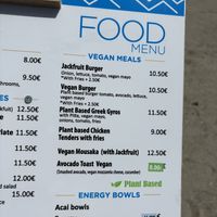 section of their menu. there were other items available too    at Nissi Beach Cafe in Kos