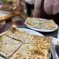 gǒzleme with aubergine  at Gozlemeci Sema in Fethiye