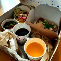 Box from delivery at Artelier Cafe & Bar in Bratislava