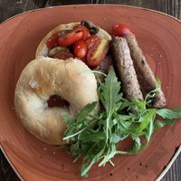 Vegan bagel  at Black Cat Café in Gozo