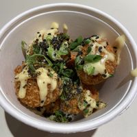 Kimchi rice balls  at Kitsune Burgers in Brussels