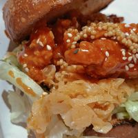 Korean fried mushroom burger at Kitsune Burgers in Brussels