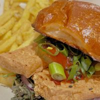 Kitsune tofu burger at Kitsune Burgers in Brussels