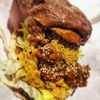 Korean Kimchi Mushroom Burger at Kitsune Burgers in Brussels