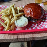 Kitsune tofu burger with seaweed fries at Kitsune Burgers in Brussels