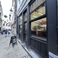 Outside  at Kitsune Burgers in Brussels