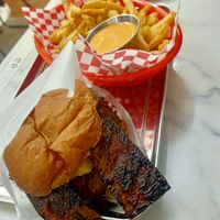 Bacon smash and fries at Kitsune Burgers in Brussels