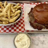 Simple Smash Burger with Frites Furikake and Mayo Kewpie   at Kitsune Burgers in Brussels