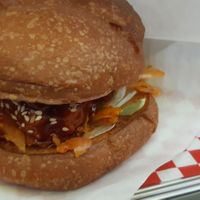 Korean fried mushroom burger at Kitsune Burgers in Brussels