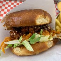 Korean fried mushroom burger (13€) at Kitsune Burgers in Brussels