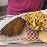 simple smash w/furikake friess  at Kitsune Burgers in Brussels