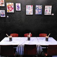 Eat-in space at Kitsune Burgers in Brussels