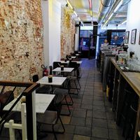 Eat-in space at Kitsune Burgers in Brussels