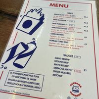 Menu  at Kitsune Burgers in Brussels