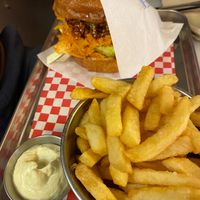 burger and chips at Kitsune Burgers in Brussels