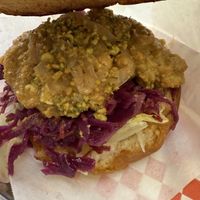 The steak is made out of mushroom 😍  at Kitsune Burgers in Brussels