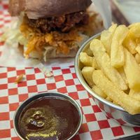 Korean fried mushroom burger at Kitsune Burgers in Brussels