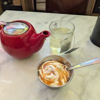 Soft serve and a pot of herbal tea at Kitsune Burgers in Brussels