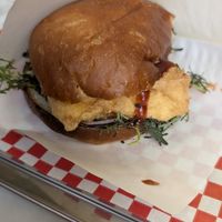 Tofu burger at Kitsune Burgers in Brussels
