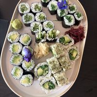 Avocado, cucumber and wakame hosomaki and a vegetable roll with all 3 in   at Umai in Benidorm