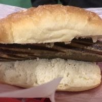 Tofurkey vegan bratwurst sandwich  at Brew & Brats in Naples