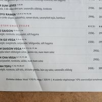 Menu at Oriental Soup House - Szervita tér in Budapest
