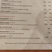 Menu at Oriental Soup House - Szervita tér in Budapest