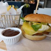 Bean burger meal at Vunch in Bromley