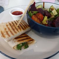 Hummus and falafel wrap at Vunch in Bromley