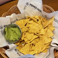 Vegan nachos with guacamole  at Peppes Pizza in Voss