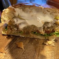 Burger with lots of vegan mayo!  at The Golden Mile in Bridgend