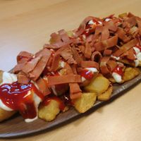 Patatas Bravas con Bacon at A Flama in Zaragoza