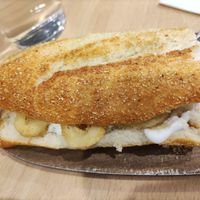 Bocata de calamares, típico Zgz... Pero vegano at A Flama in Zaragoza