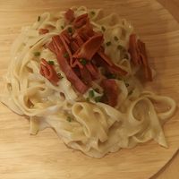 Carbonara at A Flama in Zaragoza