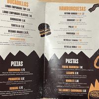 Menu  at A Flama in Zaragoza