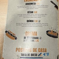 Menu  at A Flama in Zaragoza