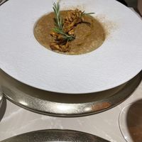 Rice cream with mushroom at Linfa in Milan