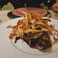 Radicchio starter to share: amazing flavours and texture. Highly recommend!   at Linfa in Milan