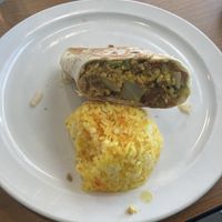 Vegan breakfast burrito (half eaten oops)  at J's Diner in Hagerstown