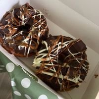 Vegan chocolate and hazelnut donuts 🍩  at Sasparella Vegan Deli + Donut Delivery in Falmouth