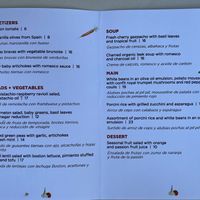 Vegan menu  at BCN Taste and Tradition in Houston