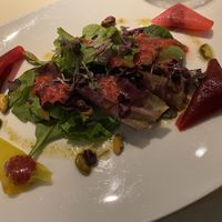 Salad with beet “ravioli"  at BCN Taste and Tradition in Houston