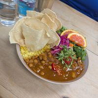 Chickpea curry at The Chakra Lounge in Sheffield