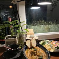 Rose pasta and rainbow wrap  at Retro33 - 레트로33 in Yongin