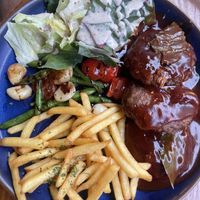 Hamburg plate. Delicious!  at Retro33 - 레트로33 in Yongin