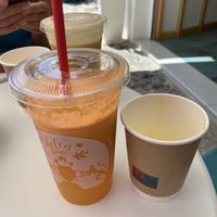 Sun Up Juice and Ginger Shot   at Stolen Fruit in Santorini