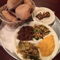 Sampler, chocolate baklava, pita at Neomonde Mediterranean in Raleigh